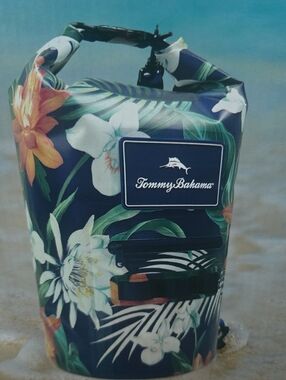 Tommy Bahama Navy Tropical Waterproof Duffle Dry Bag, Boat,Beach,Travel New